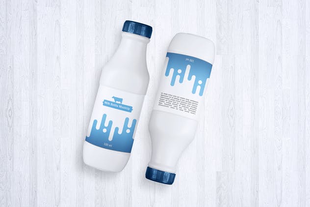 白色乳制品塑料瓶样机 Milk Bottle V.1插图(5)