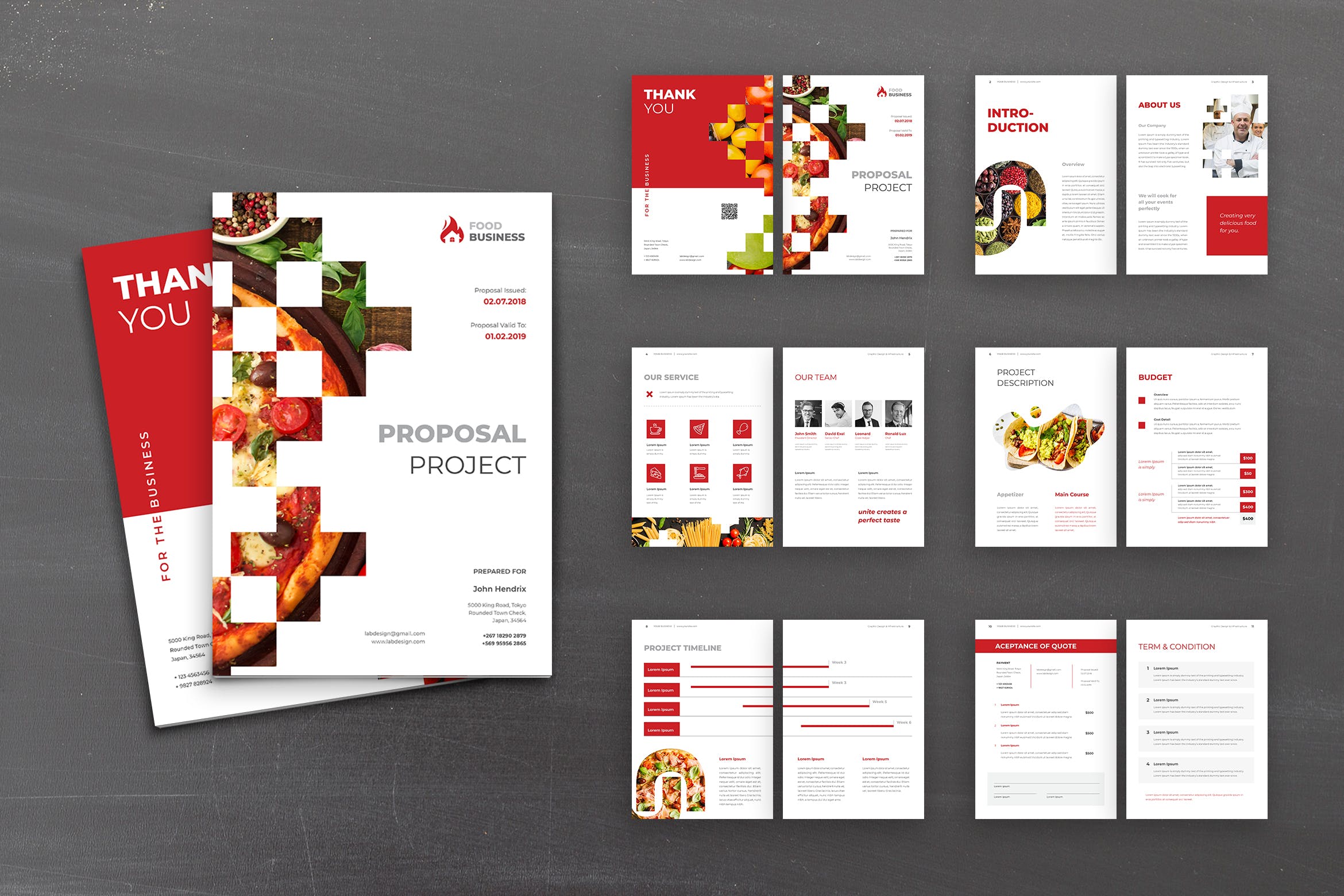 饮食创业项目提案书/计划书设计模板素材 Proposal插图