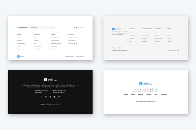 10款网页页脚设计UI模板 10 Footer Widget Design for Web-UI Kit插图(2)