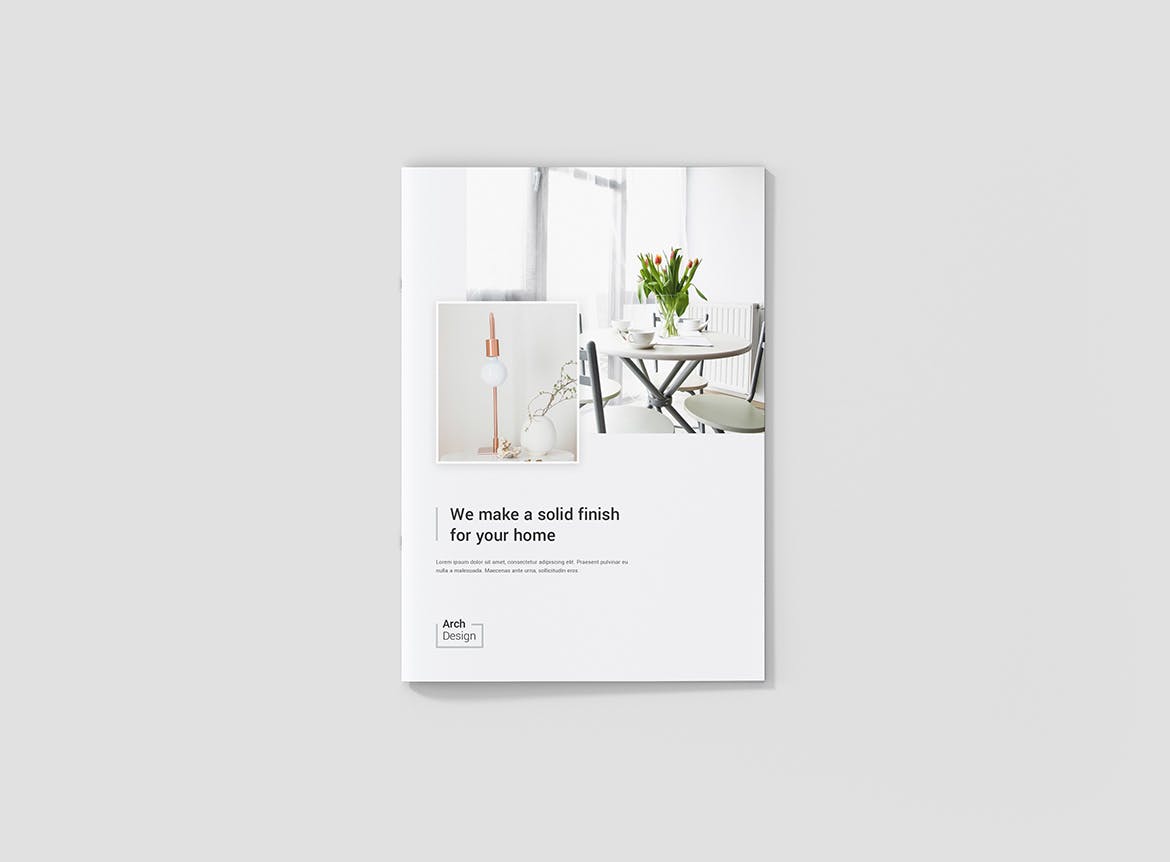 室内设计工作室作品展示画册设计模板 Architectural Studio Portfolio插图(1)