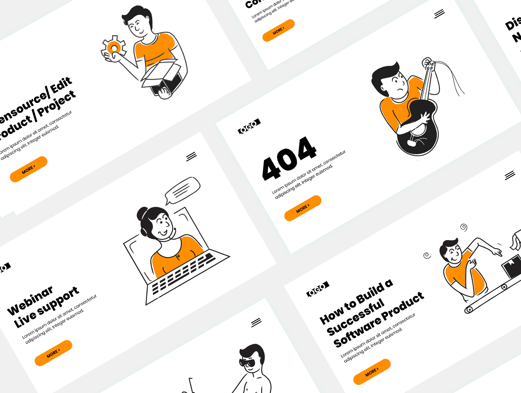 素材库下午茶:适用于网站设计的卡通人物矢量插画素材插图(3)