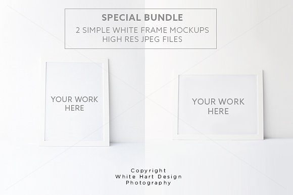 相框画像装裱框架样机 BUNDLE 2 Frames mock ups – Psd+Jpeg插图