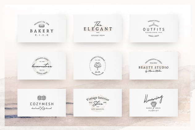 女性品牌VI视觉设计素材包[Logo模板/图标/水彩元素] So Female Branding Kit + Icons & Watercolours插图(8)