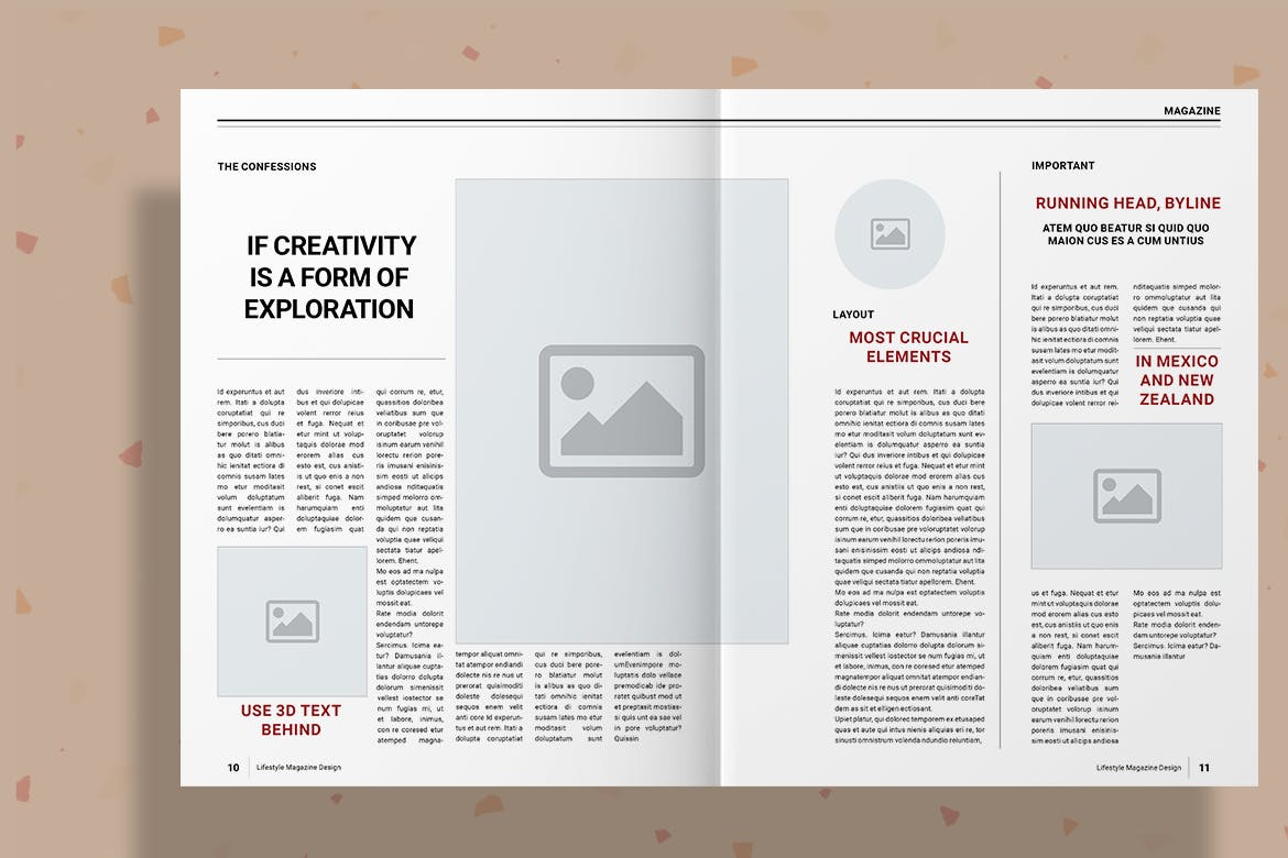 红色封面杂志版式设计模板 Red Magazine插图(6)