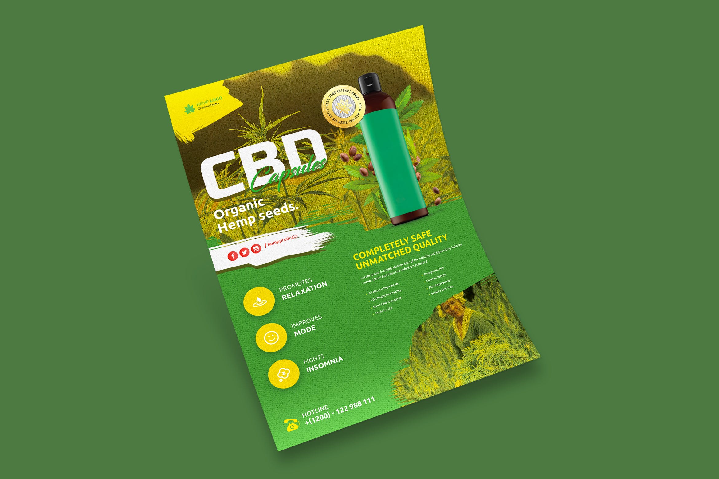 烟草制品/电子烟烟油宣传推广海报设计模板 Hemp Products Flyer插图