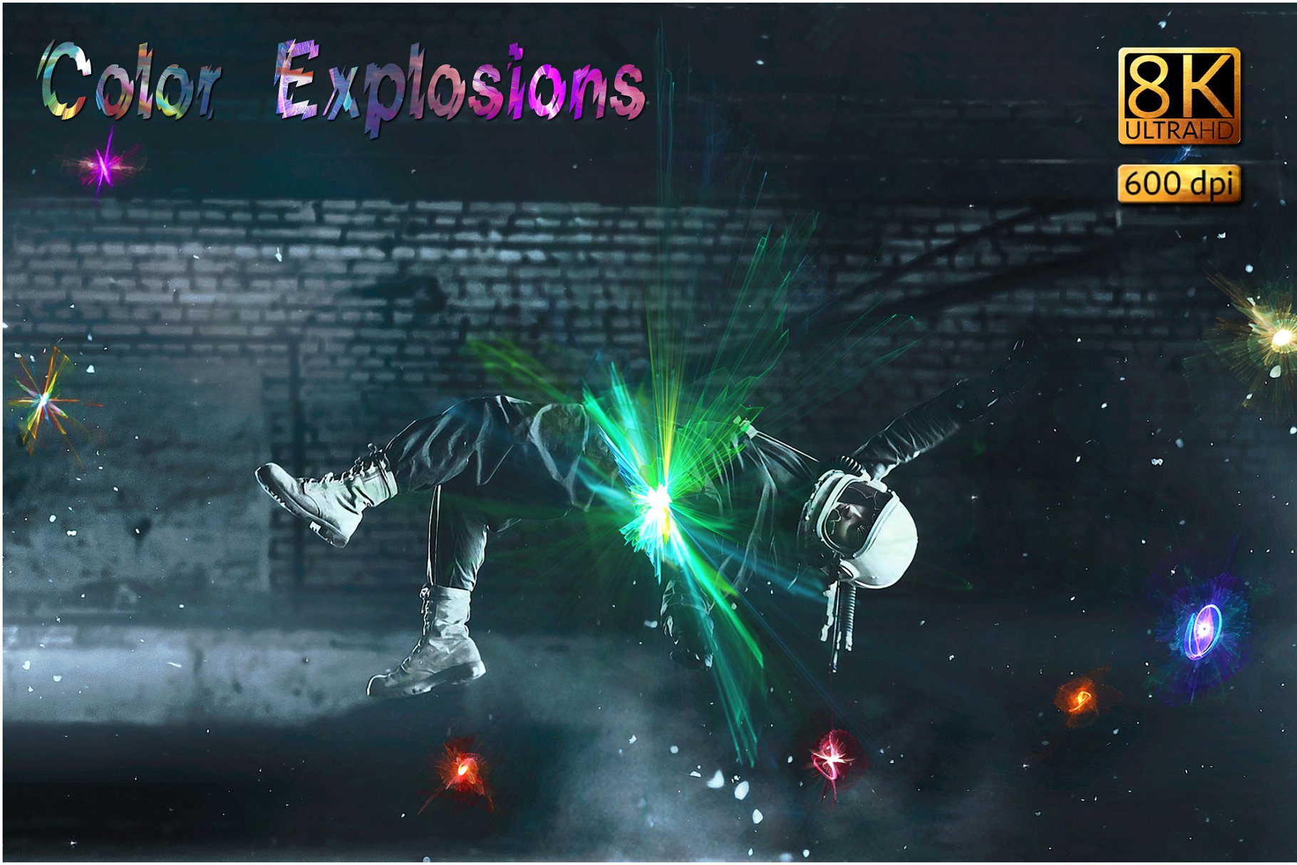 8K高分辨率色彩爆炸叠层背景 8K Color Explosions Overlays插图