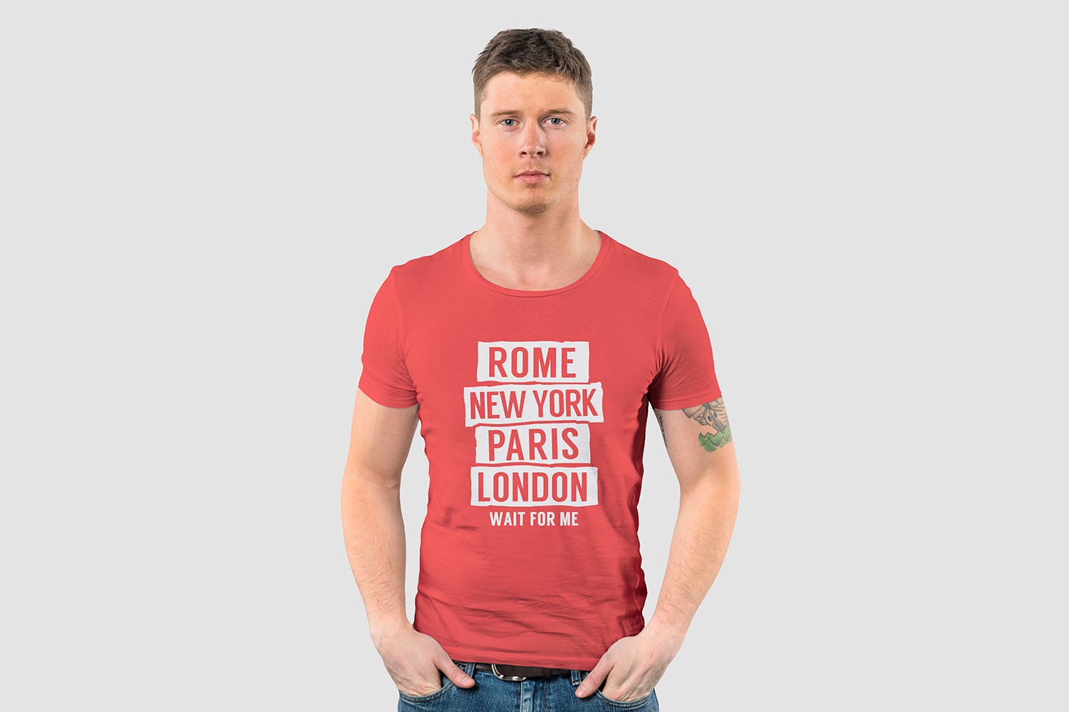 T恤印花设计模特上身效果预览样机套装v1 T-Shirt Mockup Collection 01插图(3)