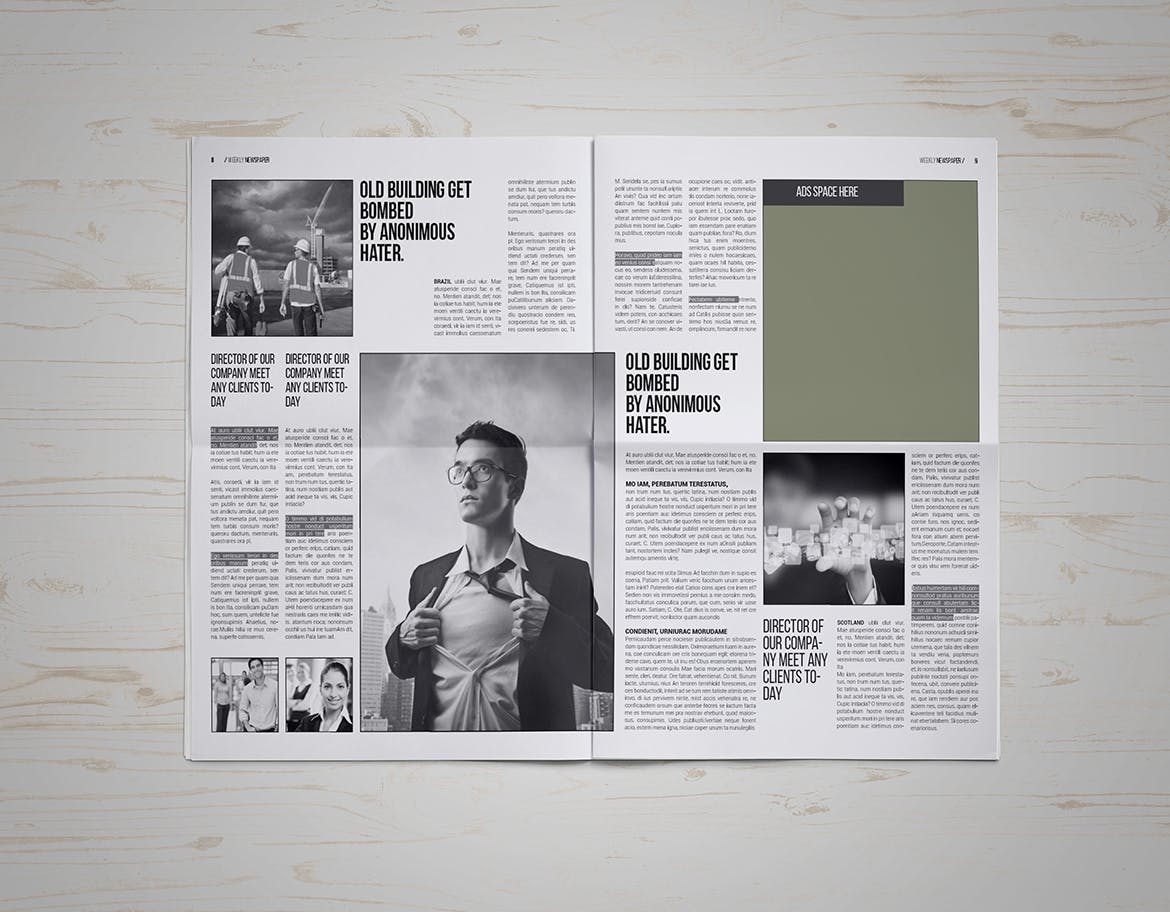 企业品牌内宣报纸设计模板 InDesign Newspaper Template插图(5)