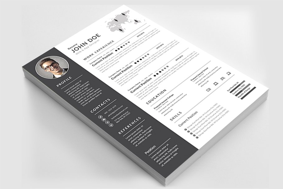 经典实用黑白色简历模板 Resume插图(4)