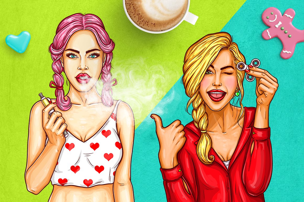 美式时尚女性产品包装插画插图 [Ai]插图(5)