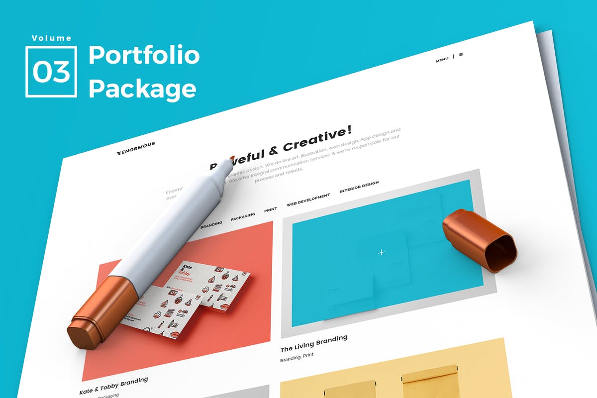 创意设计作品集展示网站着陆页设计UI模板V3 Web Portfolio Vol 03插图