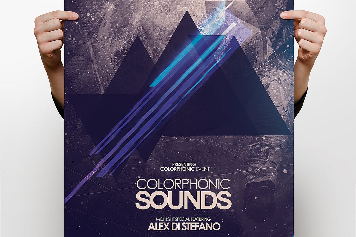 电子音乐活动派对宣传传单海报模板 Moon Flyer插图