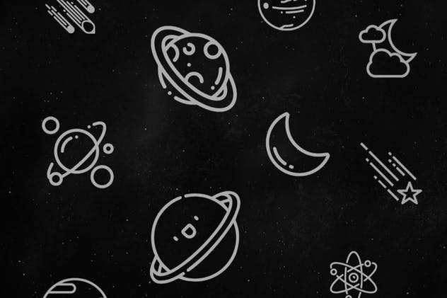 天文太空主题图案背景素材 Astronomy and Space Patterns插图(3)