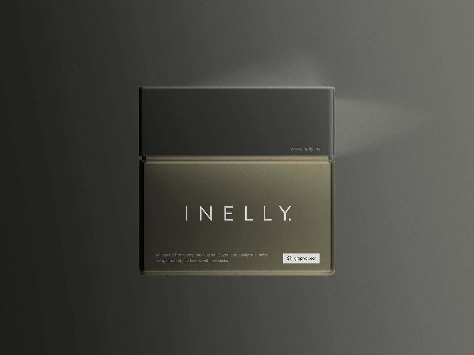 玻璃香水瓶设计效果图样机模板 Glass Square Cosmetic Jar Mockup插图(1)