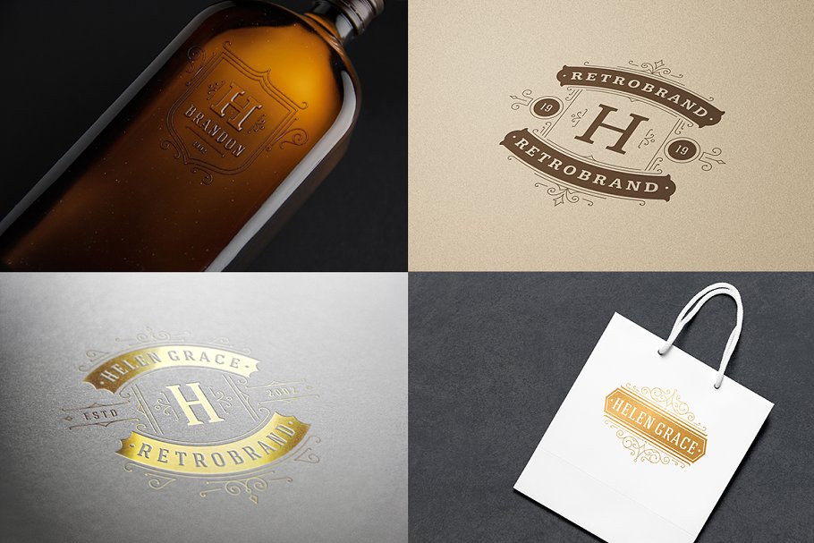 250个复古装饰风格Logo模板 250 ornaments logos & monograms插图(3)