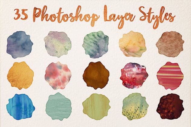 35款水彩艺术涂料肌理纹理Vol.1 Watercolor Wash Bundle Volume 1插图(1)