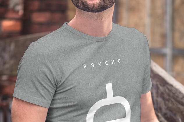 欧美模特T恤上身效果样机模板4 T-Shirt Mock-up 4插图(9)