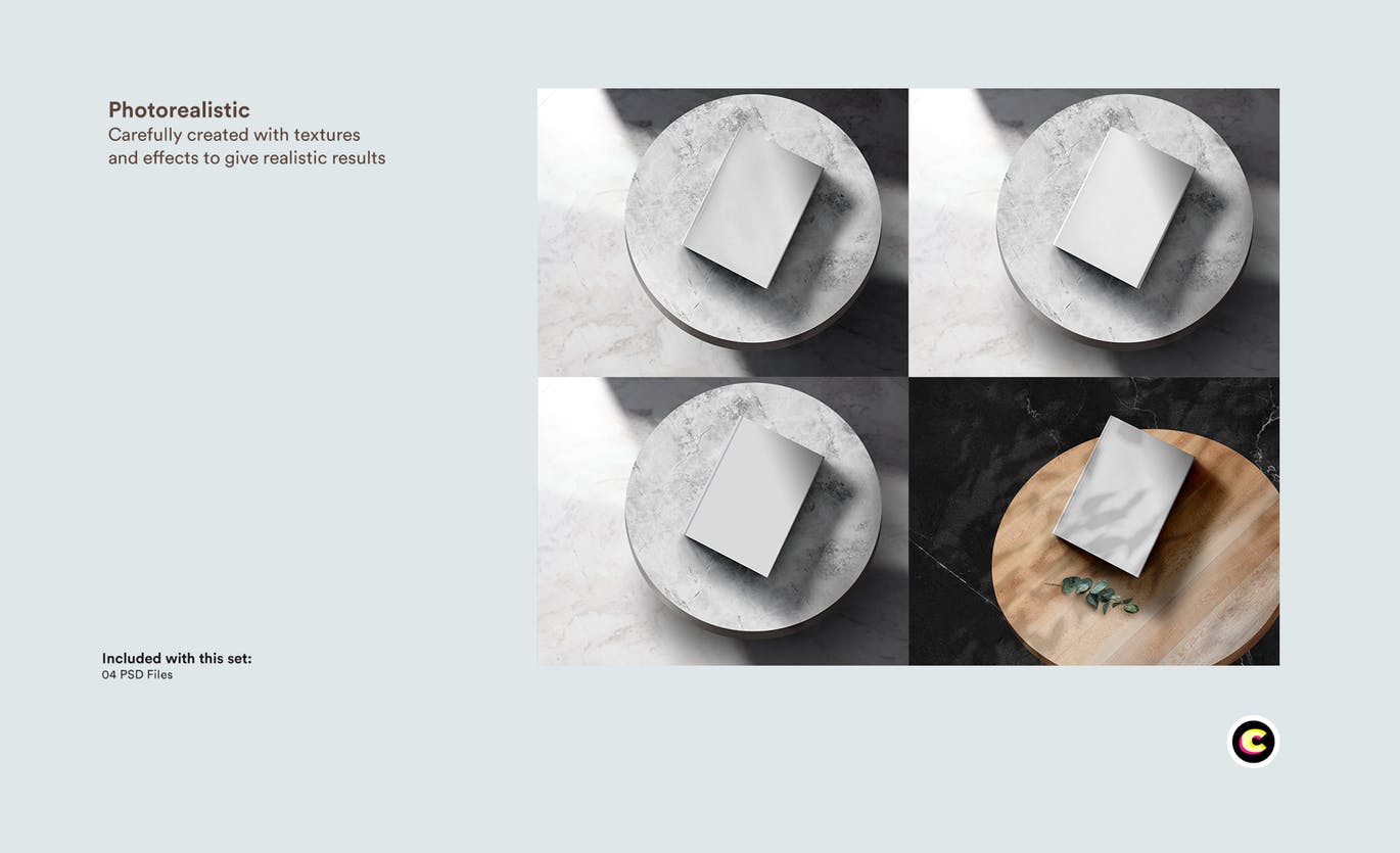 精装图书牛皮纸封面设计样机素材库精选 Book Cover Mockups插图(2)