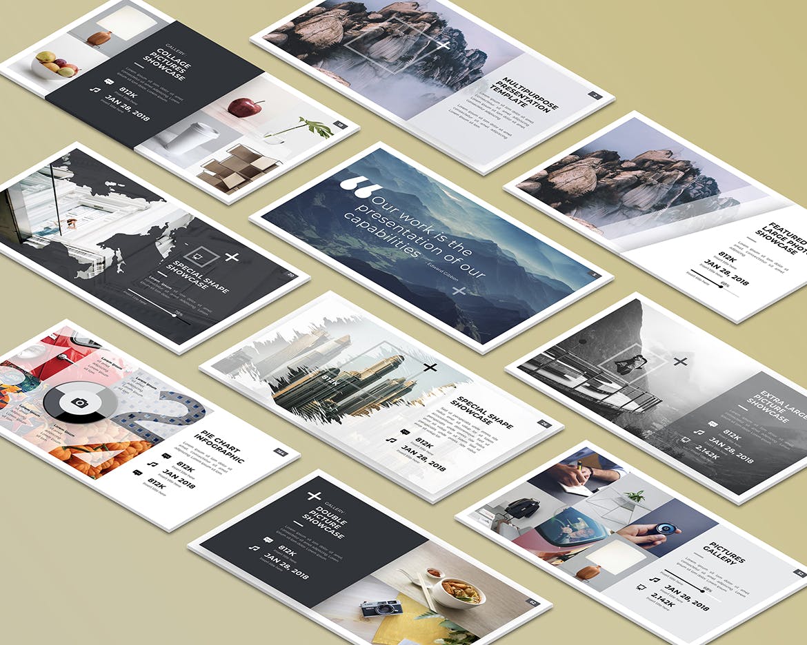 等距桌面屏幕截图预览样机v2 Isometric Desktop Screens Mockup V02插图(3)