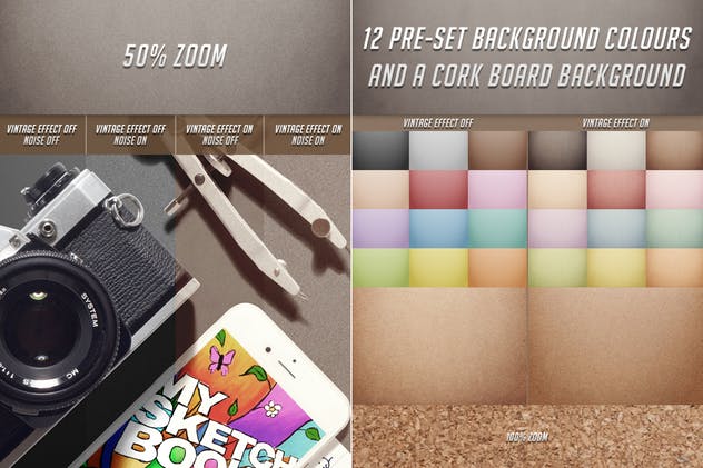 设计创作工作室场景生成器 Sketchbook / Stationery Scene Creator Mock-up插图(6)