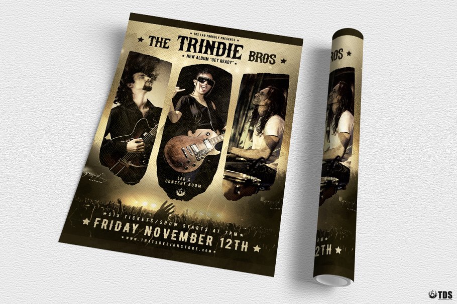 独立流行摇滚音乐节活动传单PSD模板 Indie Pop Rock Flyer PSD插图(2)