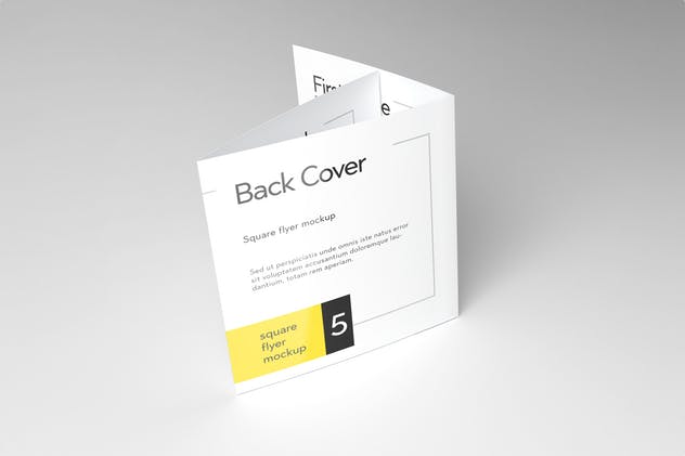 简约三折页方形传单样机 Tri-Fold Square Flyer Mockup插图(7)
