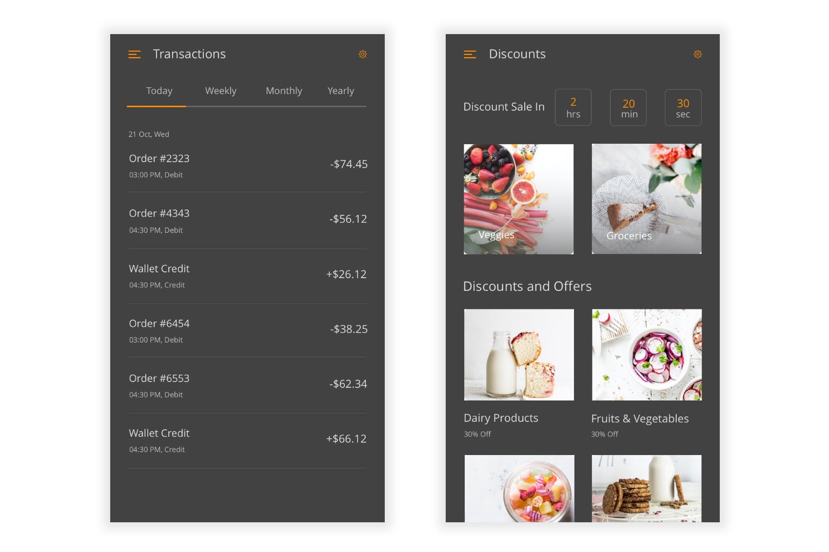 杂货店水果店购物APP应用UI设计素材库精选套件 Groc – Grocery Shopping App in Adobe Illustrator插图(5)