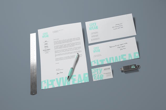 企业品牌VI设计办公文具样机模板v2 Corporate Branding / Identity Mock-up插图(7)