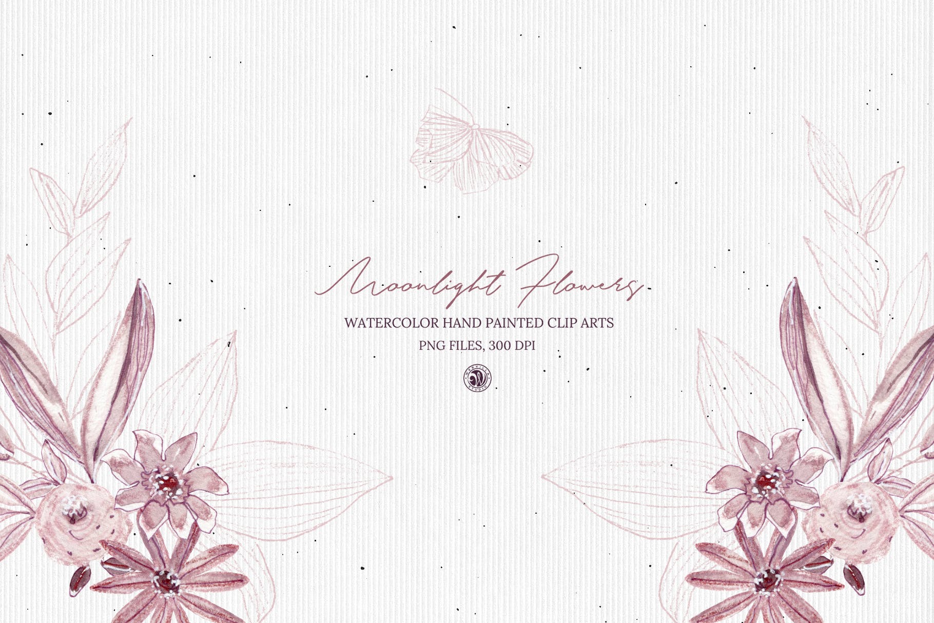 月光花花语水彩手绘剪贴画素材库精选PNG素材 Moonlight Flowers插图(4)