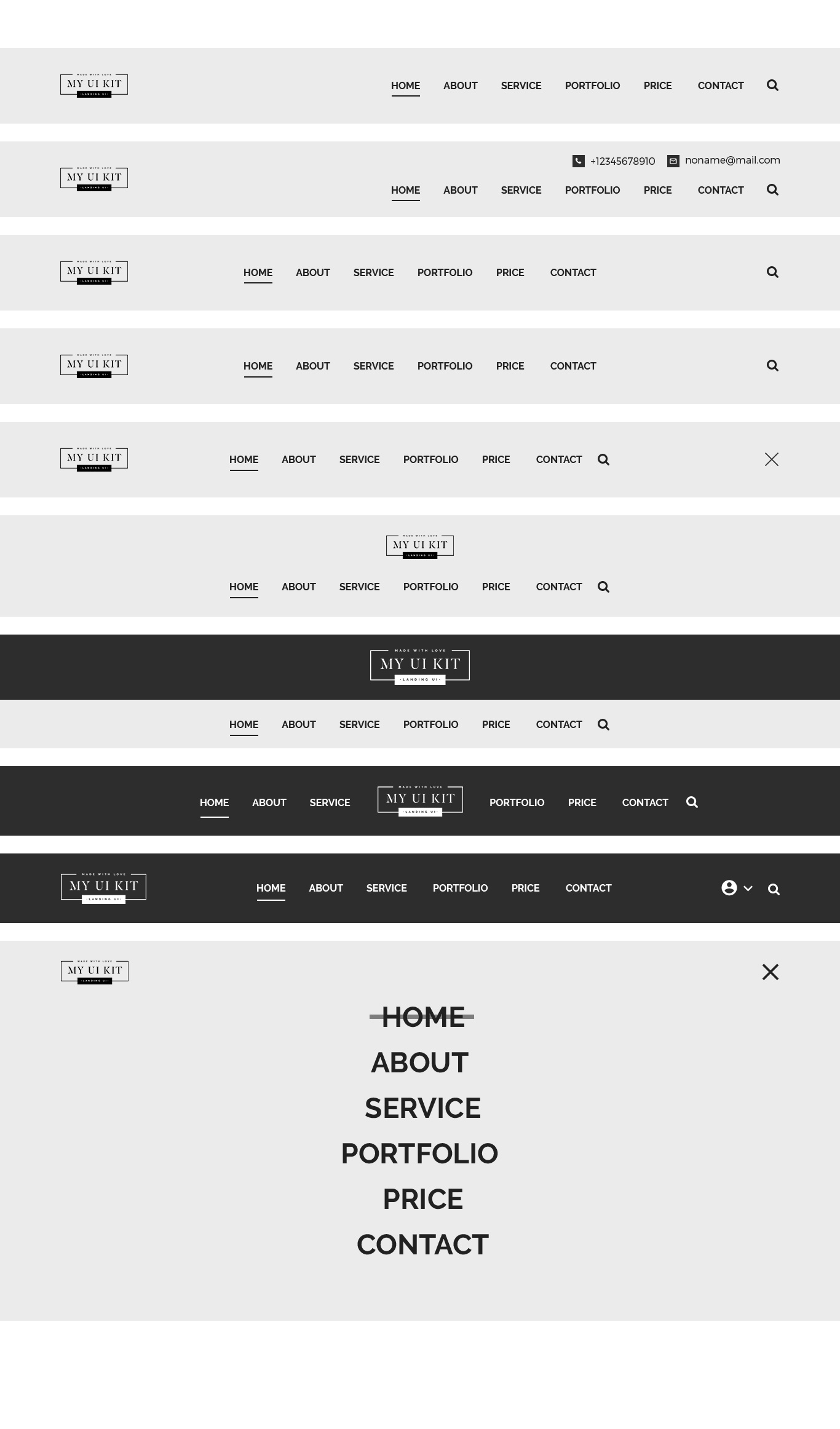 非常完整的一套网页设计 UI 套件 Landing Page UI Kit插图(7)