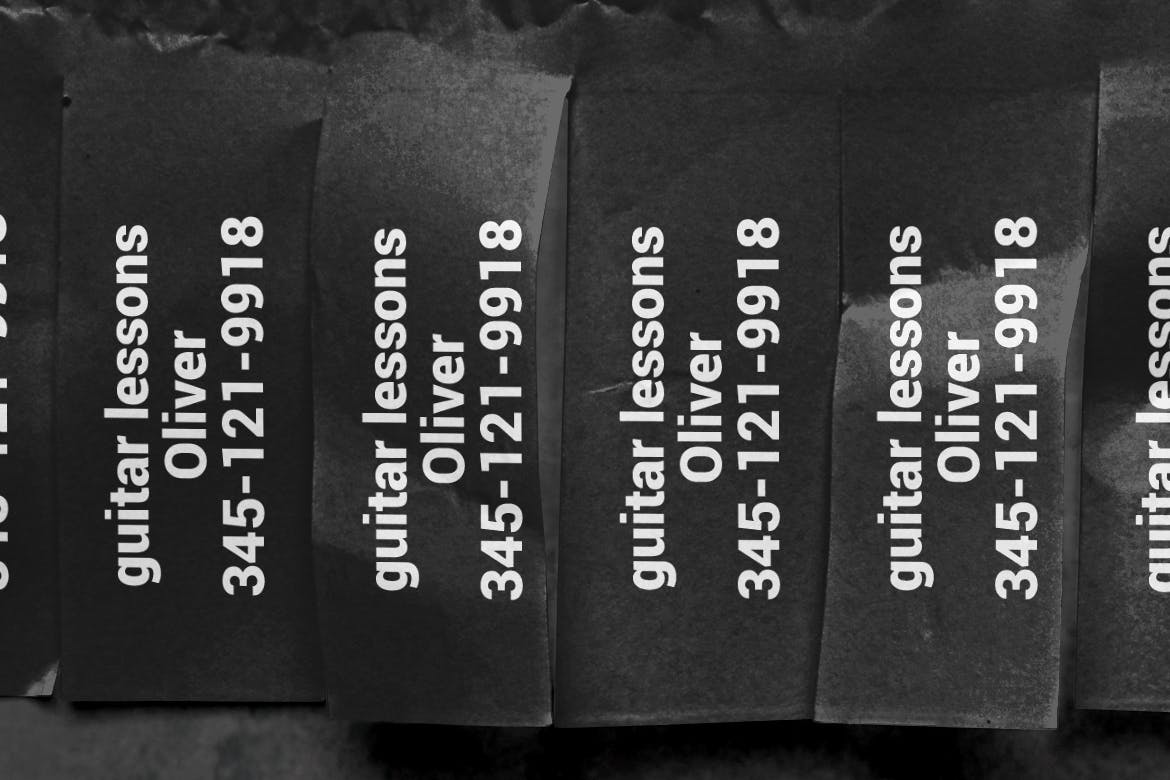 可撕下联系方式的海报设计张贴效果图样机 Tear-off Ad Mockup插图(5)