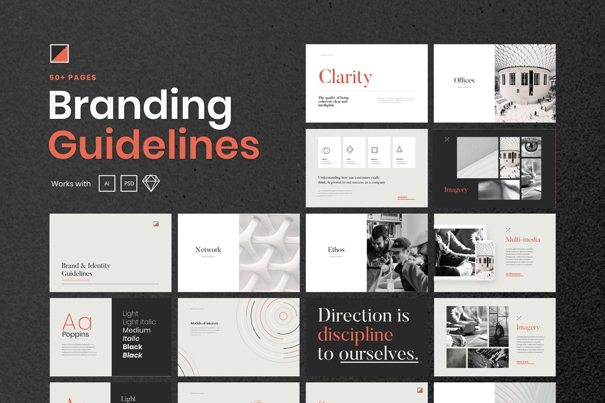 素材库下午茶:现代时尚品牌必备品牌指南手册模板插图(7)