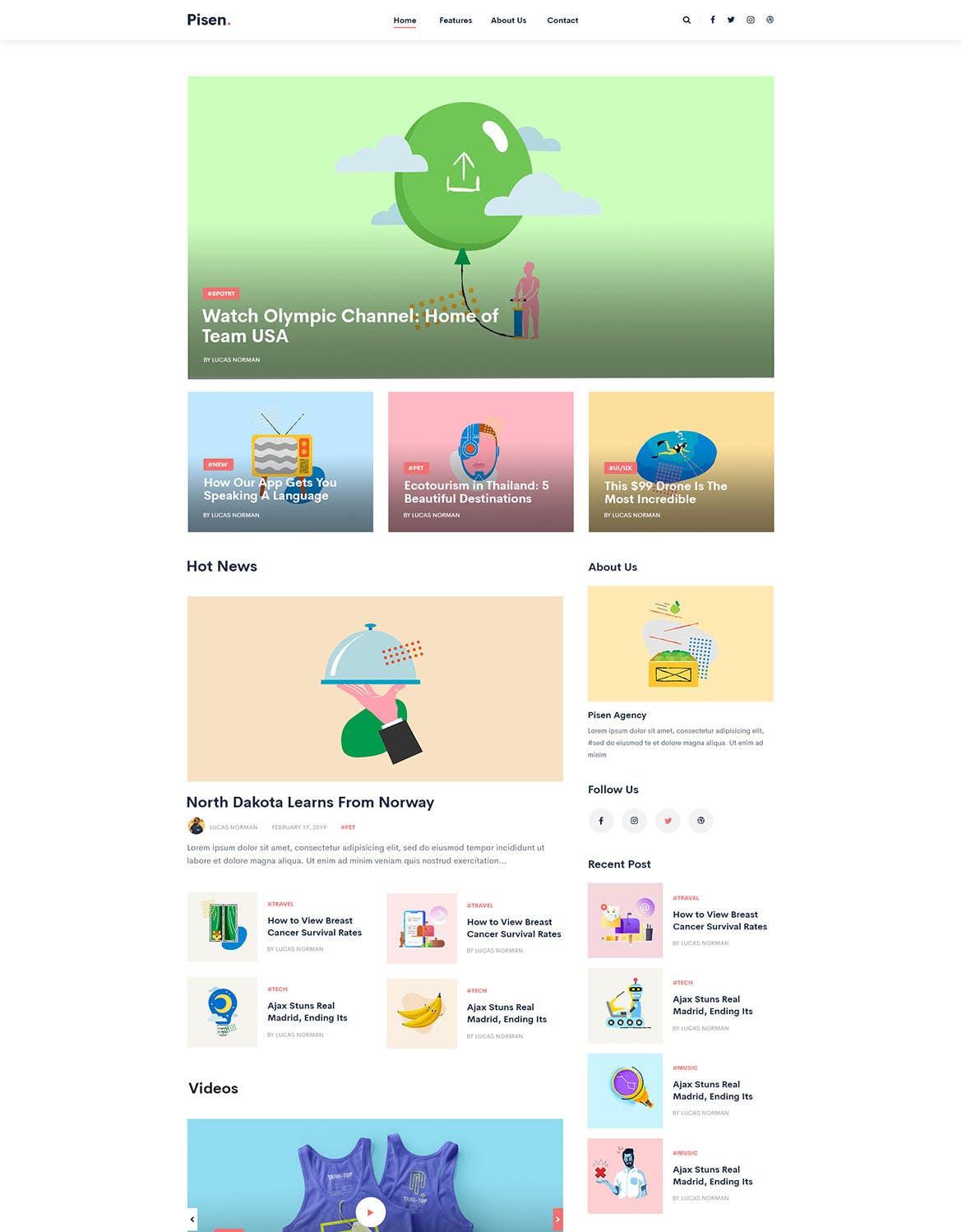 极简多图博客设计PSD模板 Pisen | Minimalist Blog PSD Template插图(5)