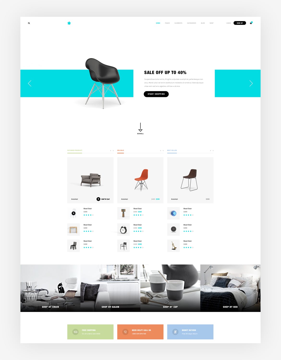 多用途家具品牌网站&网上商城PSD设计模板 Apus – Multipurpose Funirure Shop,Interior Agency插图(2)