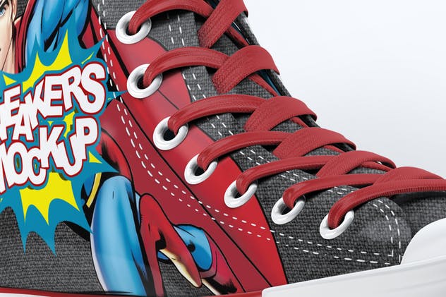 牛仔休闲运动鞋样机模板 Sneakers Mock-Up v1插图(4)