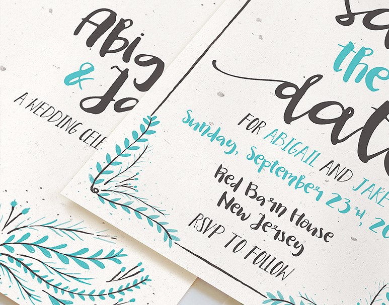 水彩花卉装饰婚礼设计物料模板合集 Watercolor Floral Wedding Suite插图(4)