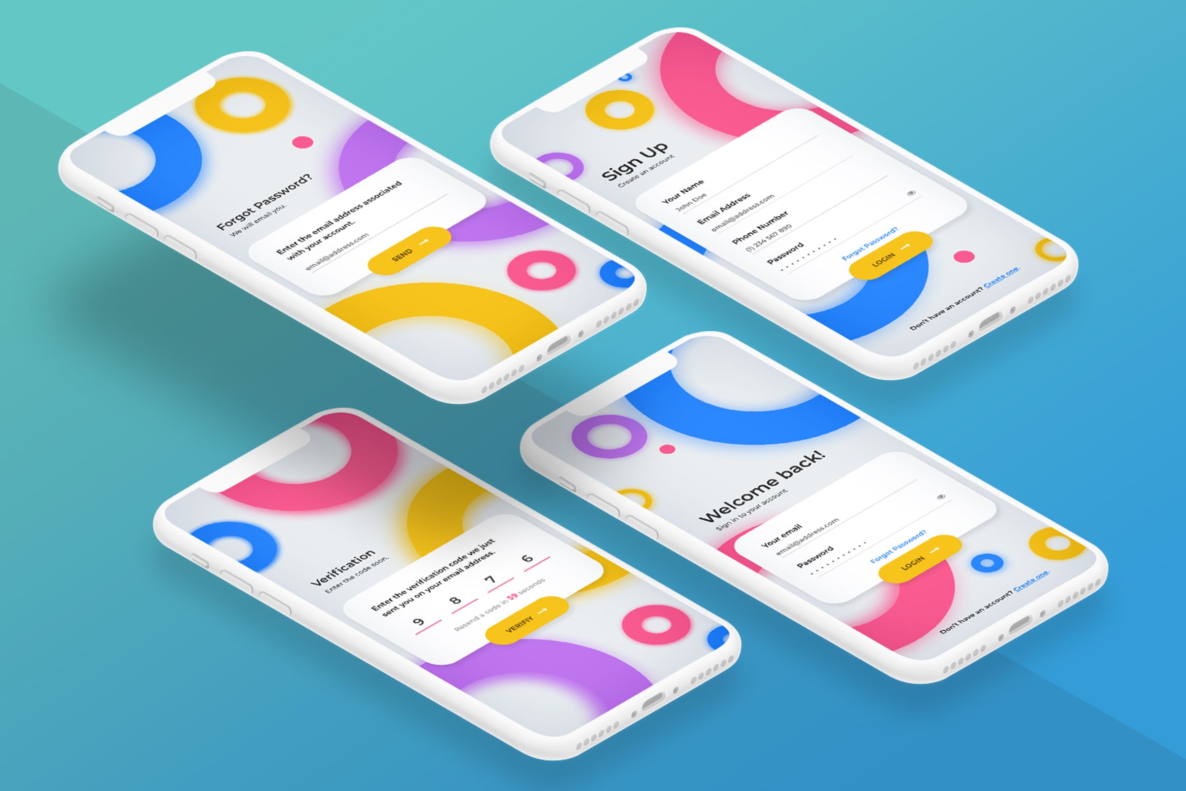 APP应用用户注册表单界面设计v02 Registration Form – Mobile UI Kits 02插图