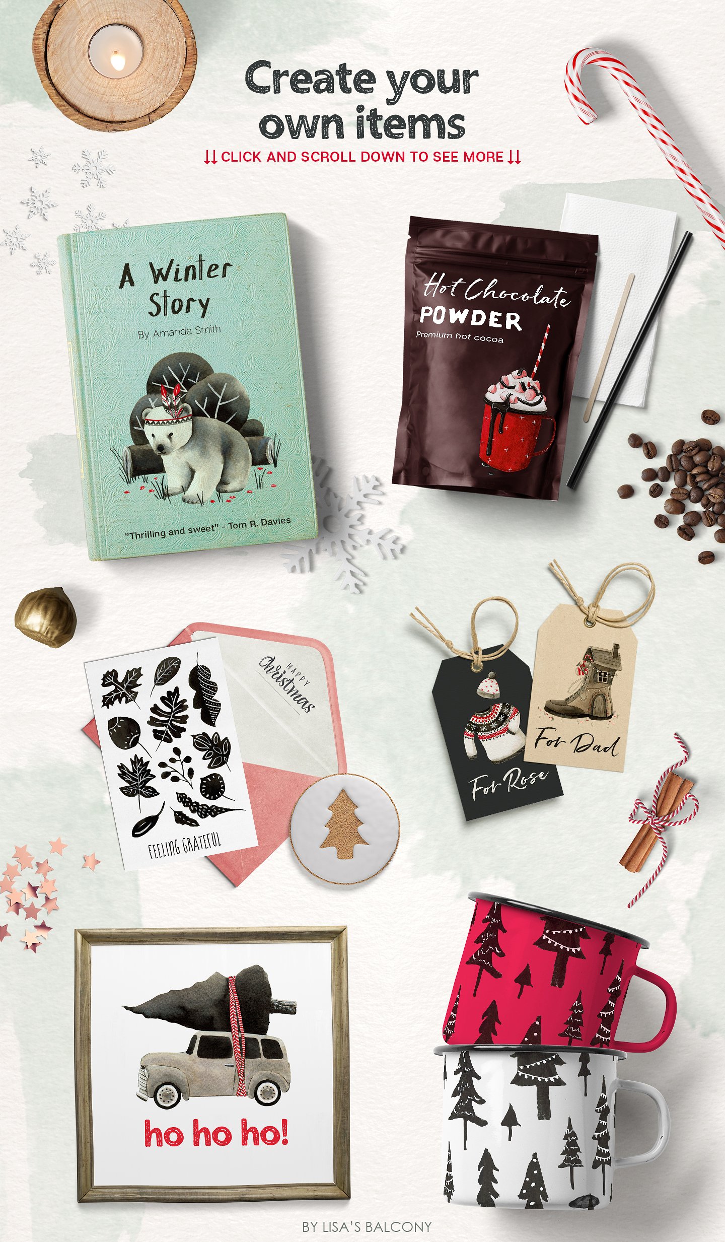 Christmas Illustration Inktober漂亮实用的圣诞节手绘插画素材合辑下载[psd,png]插图(4)