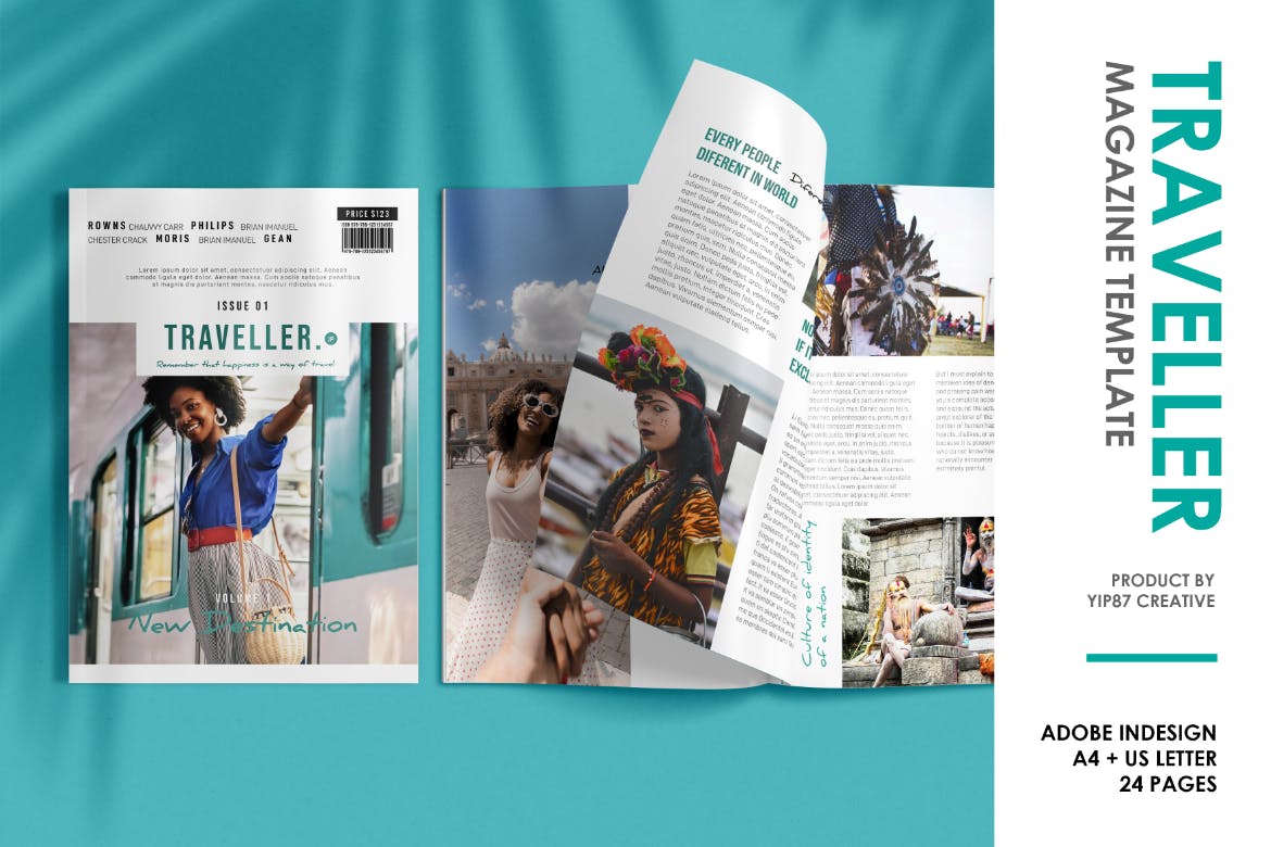 时尚高端简约多用途的高品质旅游旅行画册品牌手册杂志房地产楼书设计模板（indd）插图