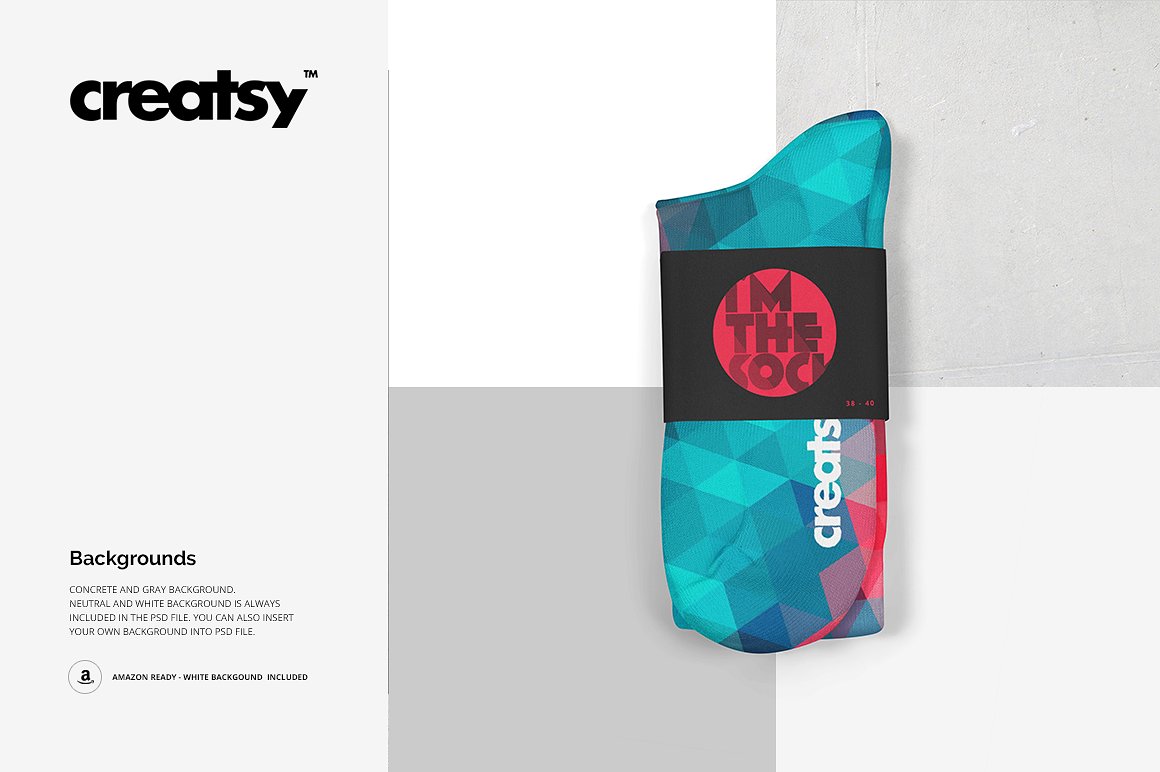 有逼格的长筒袜样机展示模型 Knee High Socks Mockup Set插图(3)