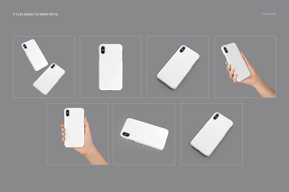 逼真的iPhone X塑料材质手机壳样机展示模型mockups插图(2)