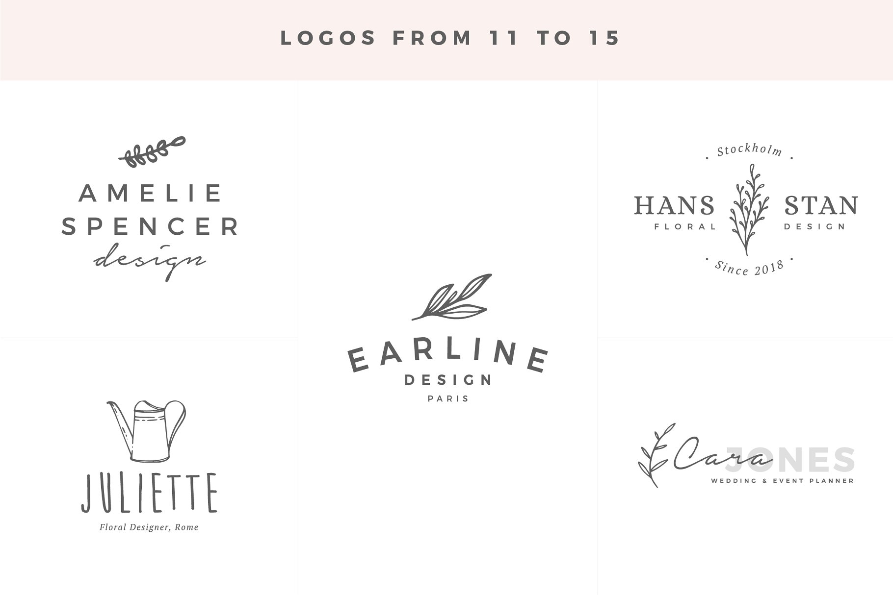 即拿即用优雅风格英文Logo设计模板 Delicate Logos – Volume 04插图(6)