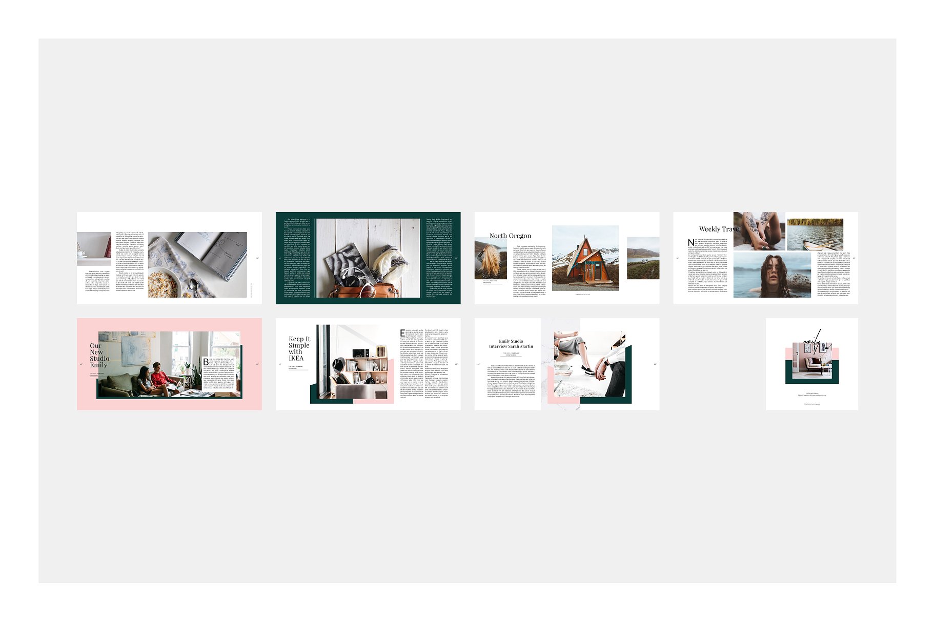 极简主义时尚生活与旅游杂志模板 Emily Magazine插图(10)