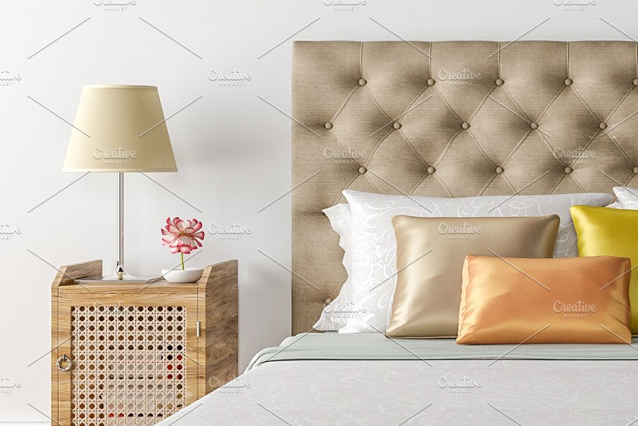 10款室内灯光墙纸墙艺术品场景样机 10 x Simple Interior Backgrounds 01插图(14)