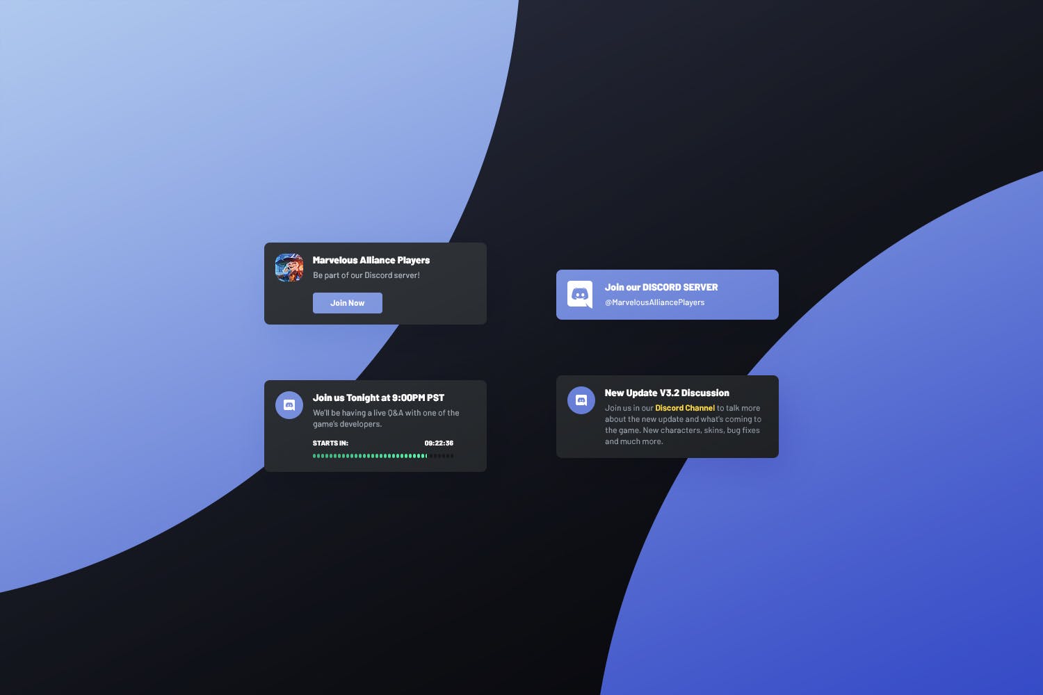 社交媒体卡片式设计UI设计模板v1 Asgard Plugin – Discord UI Cards – PSD Template插图