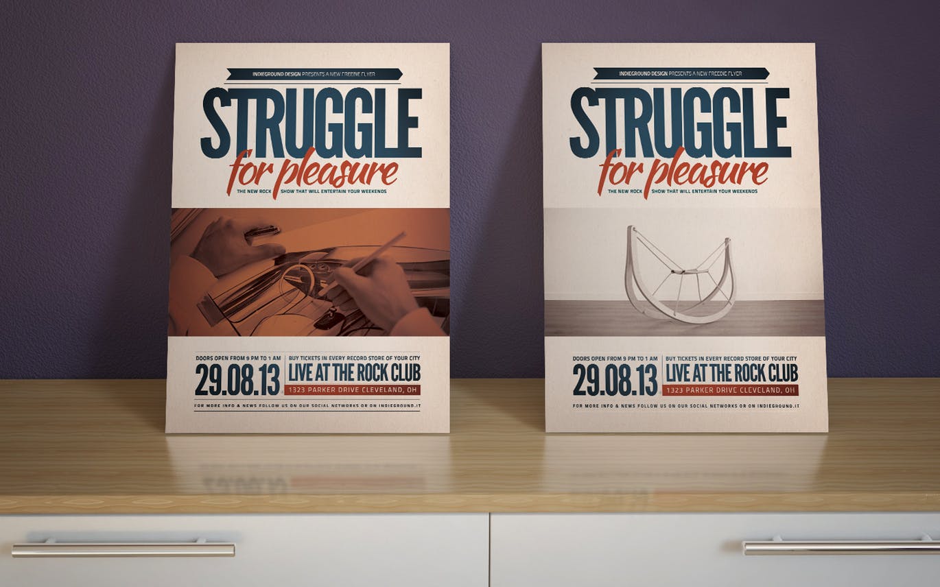 逼真传单设计图展示样机素材库精选模板 Realistic Flyer Mock Up插图(1)