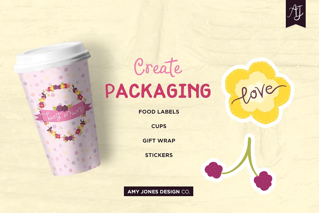 春天母亲节的手绘美工设计元素插图(5)