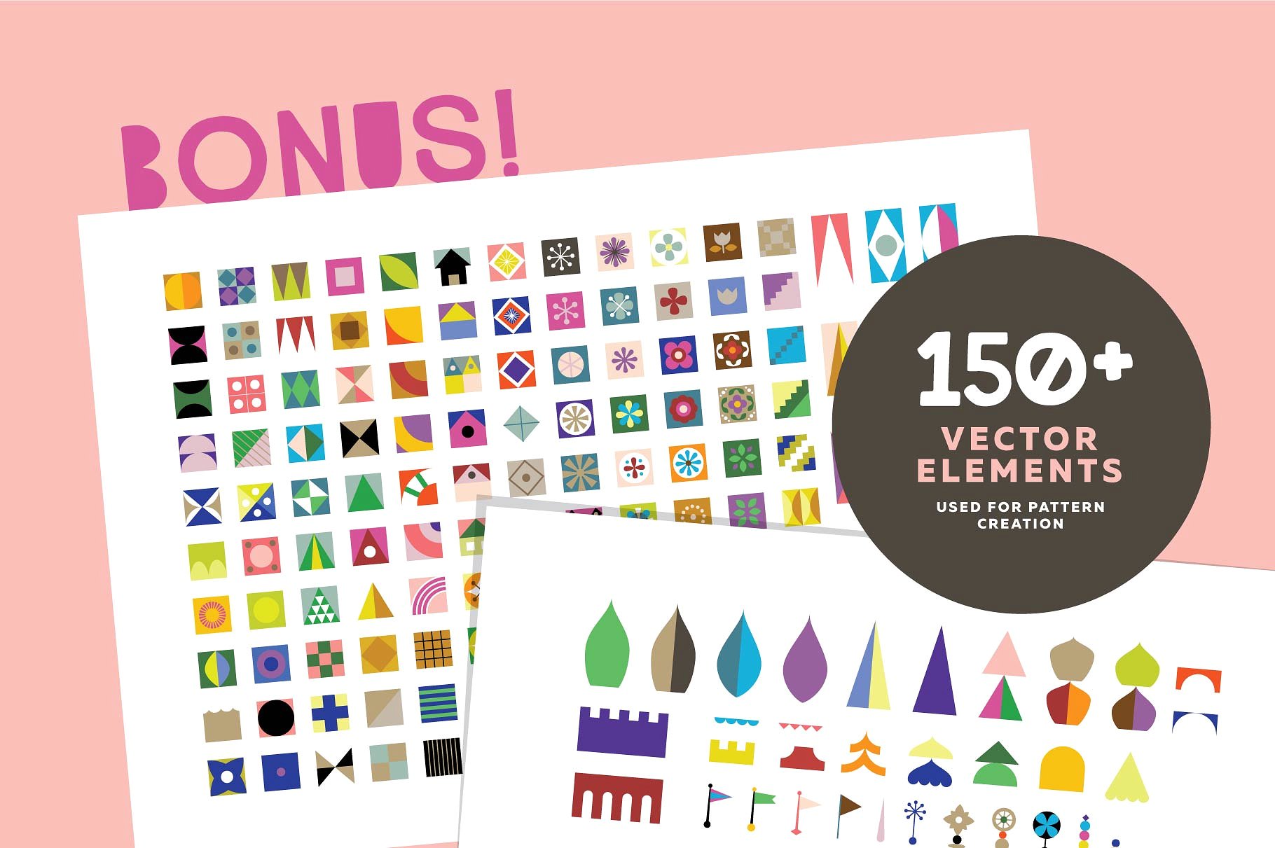 异形多彩几何图案纹理 Whimsy Geometric Pattern Bundle插图(10)