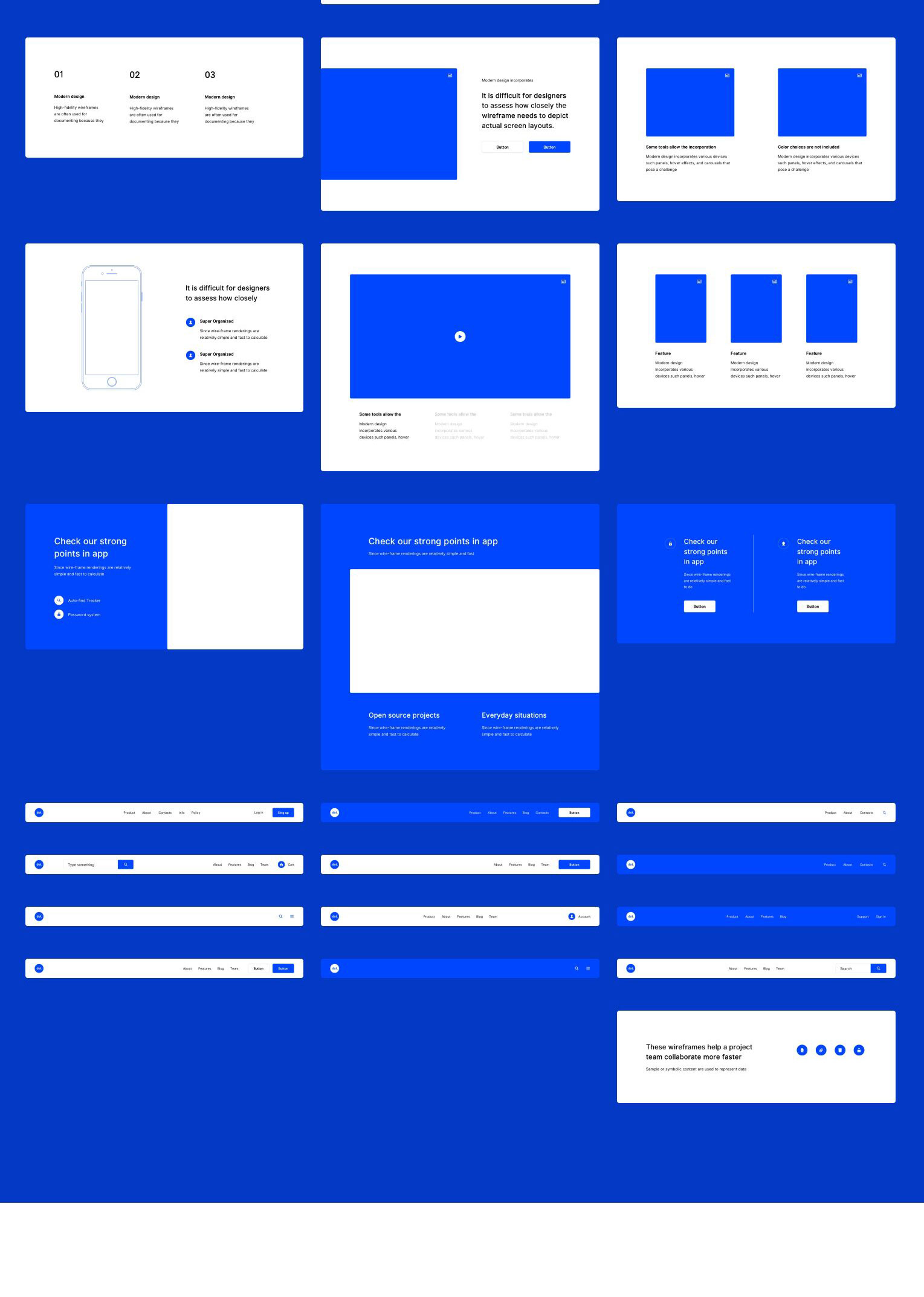 UI界面设计必备：高效率高保真产品原型线框图套件 dot [SKETCH, XD & Figma]插图(16)