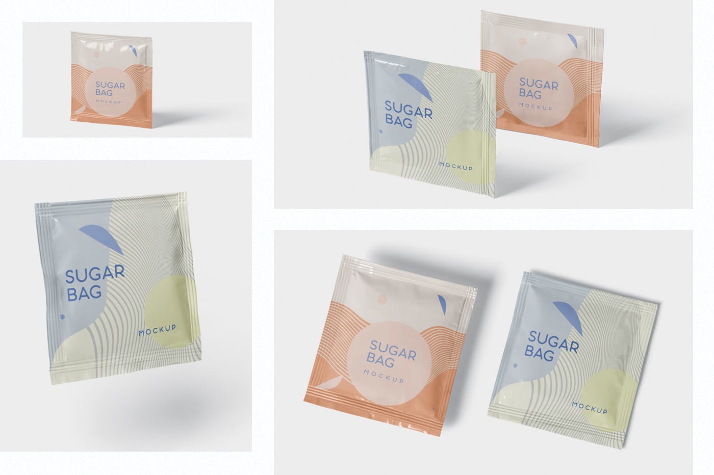 盐袋糖袋包装设计效果图素材库精选 Salt OR Sugar Bag Mockup – Square Shaped插图(1)